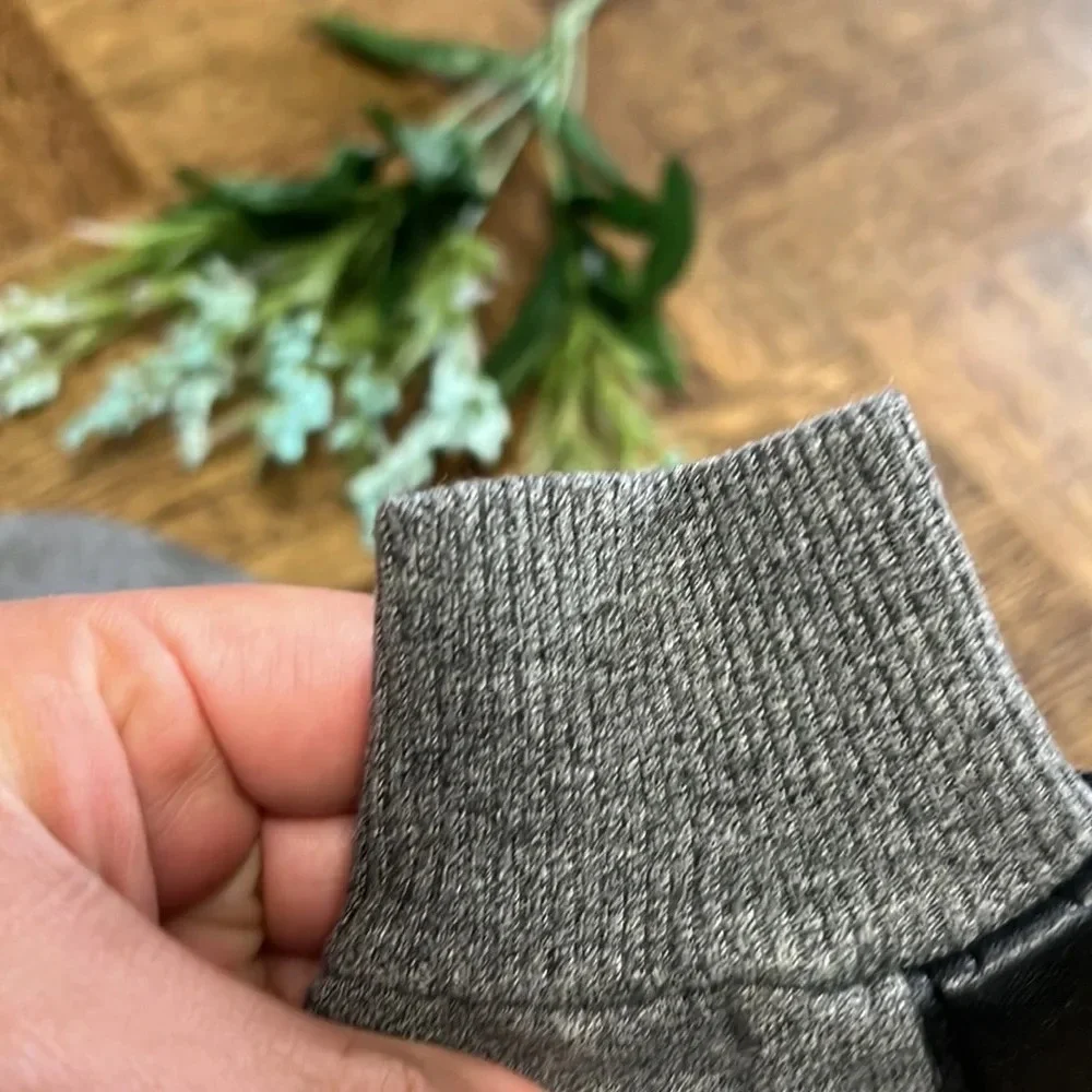 WILFRED FREE Heather Gray Hooded Jacket Faux Leather - Picture 5 of 6